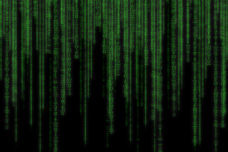Foto tecnologia verde abstrata fundo binário código binário de computador programação conceito de hacker