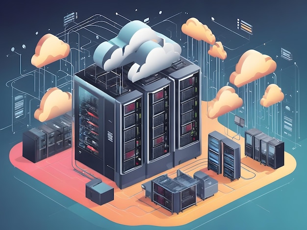 Tecnologias de computação em nuvem de processamento de centros de dados Conexão de fazendas de servidores à Internet