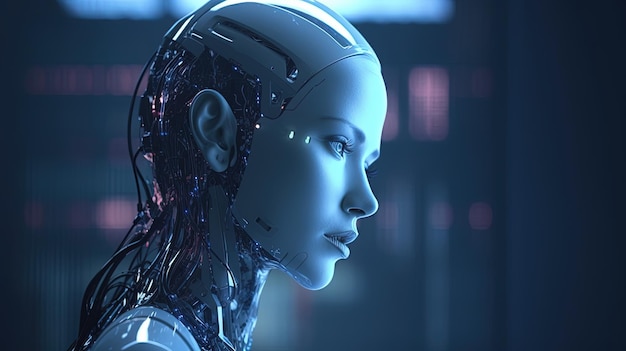 Tecnologias de inteligência artificial desenvolvem ilustração de arte digital Generative AI