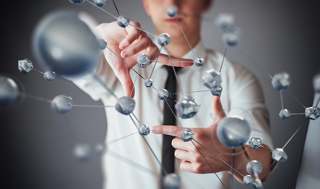 Foto tecnologias inovadoras em ciência e medicina. tecnologia para conectar.