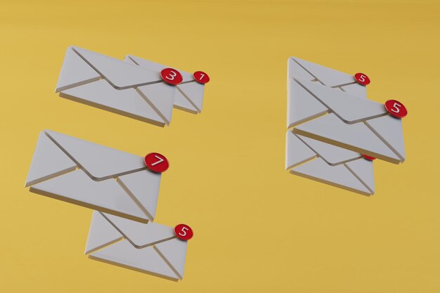 tecnologías modernas. comprobar si hay nuevos mensajes en el correo electrónico. patrones de sobres dispersos