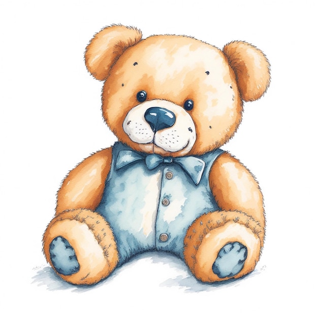 Teddybär-Aquarell-Illustration