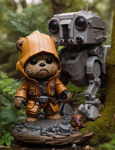 Teddybär mit gelber Jacke