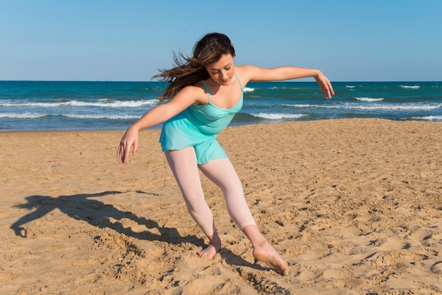 Teenager girl dancing outdoor