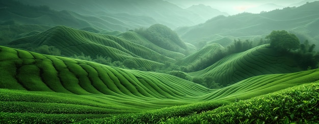 Teeplantage grüne Landschaft in den Bergen