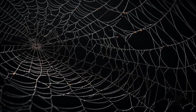 Foto teia de aranha com fundo preto