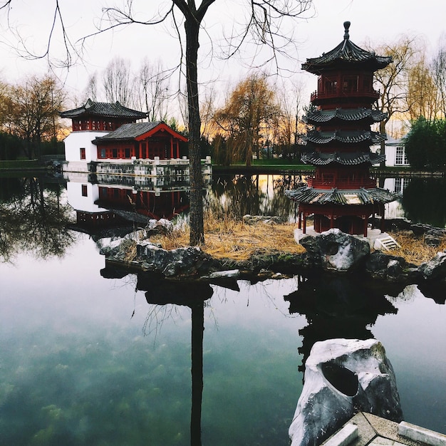 Teich im Erholungspark Marzahn mit Reflexion
