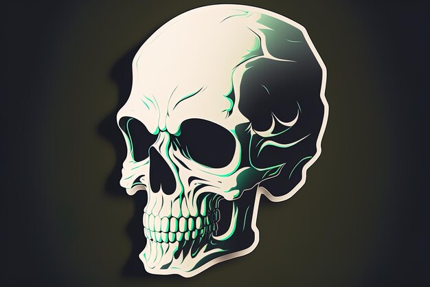 Teil eines White Skull Sticker-Designs