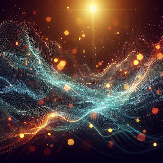Teilchenwelle und Licht abstrakter Hintergrund