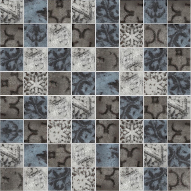 Tejas de mosaico de cerámica con patrón, textura y fondo