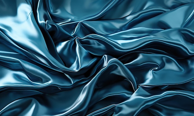 Tejido azul ondulado de fondo azul de primer plano