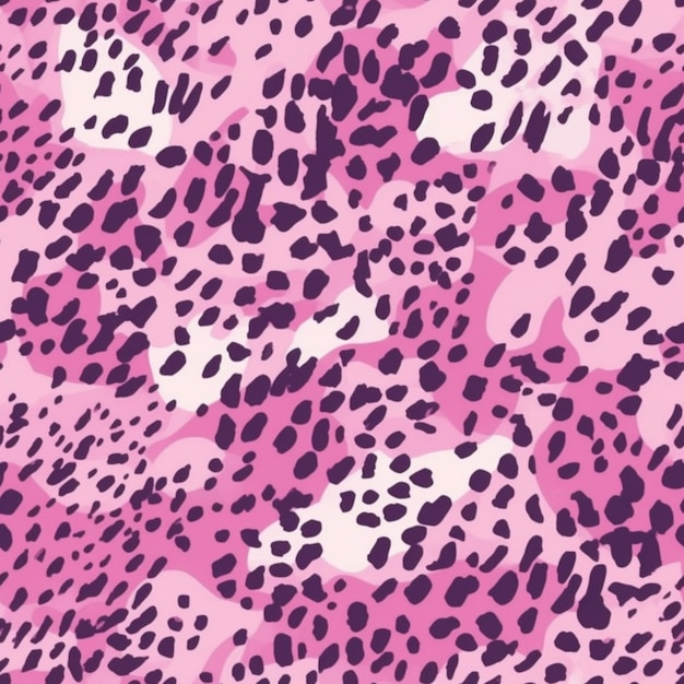 Foto un tejido estampado de leopardo rosa y negro con un fondo blanco generativo ai