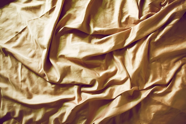 Tejido de fondo arrugado de muselina de oro abstracto
