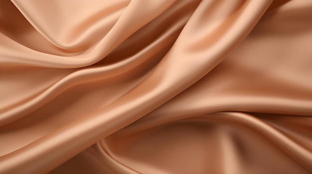 Tejido de seda marrón de textura ligera con hermosas olas Elegante fondo para un producto de lujo