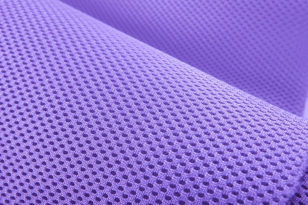 Foto tejido violeta áspero textura tela de algodón tejido de punto moderno impermeable materiales flexibles de control de temperatura textil multifuncional inteligente de primer plano enfoque selectivo no se desgarra