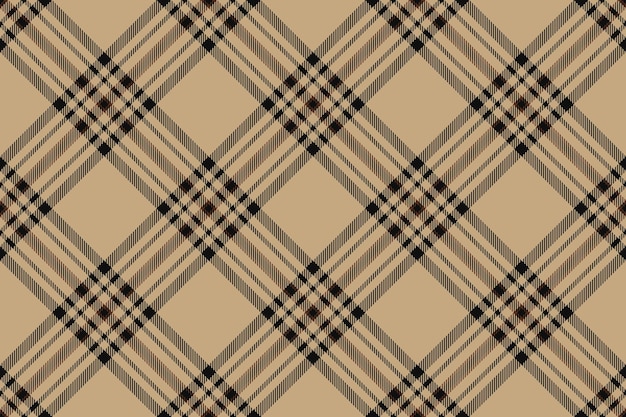 Tejidos vectoriales, ropa interior a cuadros de la década de 1940: patrón de tela de fondo, textura ordenada, chequeo de tartan sin costuras en colores naranja y negro.