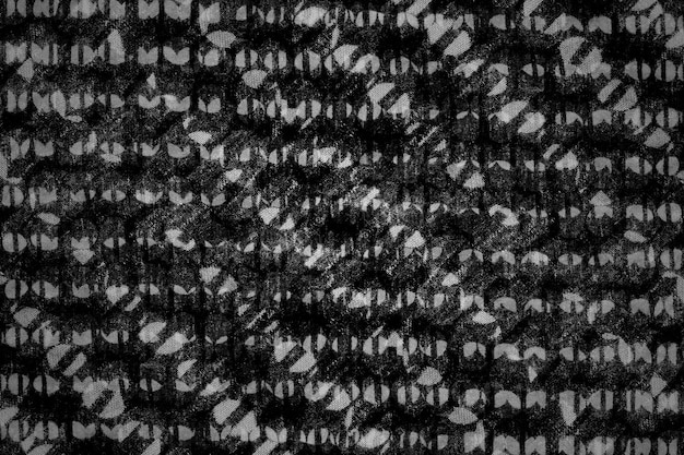 Tela de algodón blanco y negro con patrón abstracto de fondo