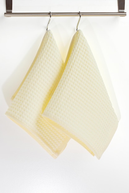Foto tela de algodón de diferentes colores toalla de gofres sin patrón macro