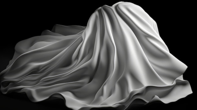 Tela blanca abstracta 3d tela voladora textil dinámico Generativo ai