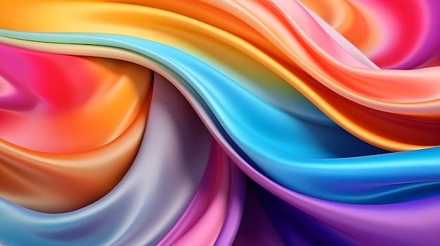 Una tela de colores se gira