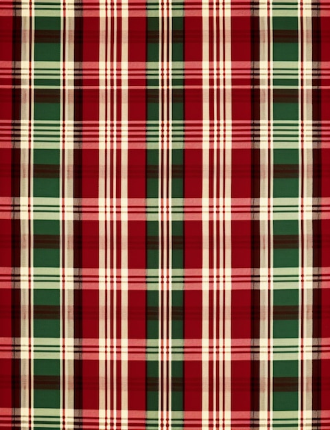 una tela a cuadros con un patrón rojo y verde generativo ai