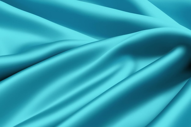 Tela elegante de seda turquesa con fondo de pliegues