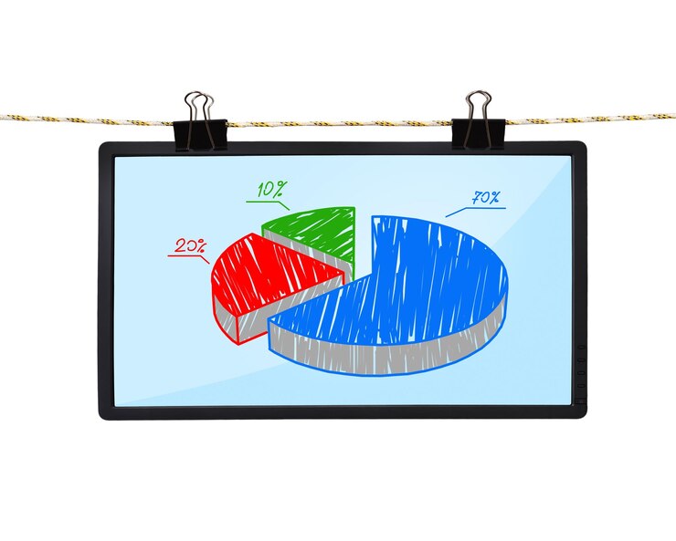 Foto tela lcd com gráfico