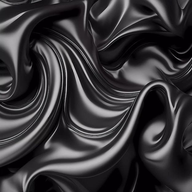 Una tela negra con un patrón de curvas y curvas.