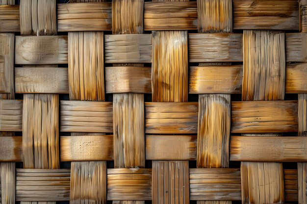 tela plana sem costura de parede de bambu de vime