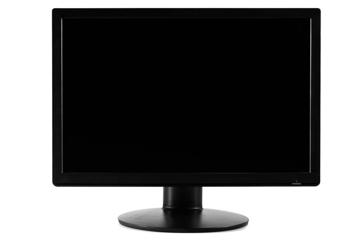 Foto tela preta de um monitor de tela de computador