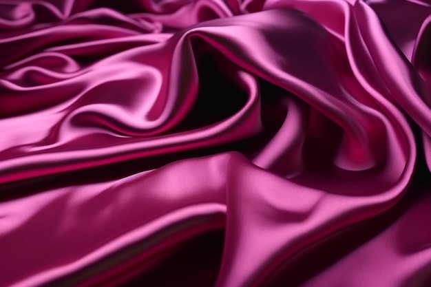 Foto tela de raso rosa con un borde suave.