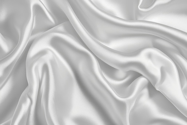 Tela de seda blanca con fondo suave y borroso
