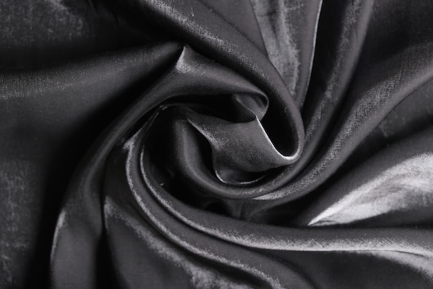 Tela de seda negra en forma de fondo
