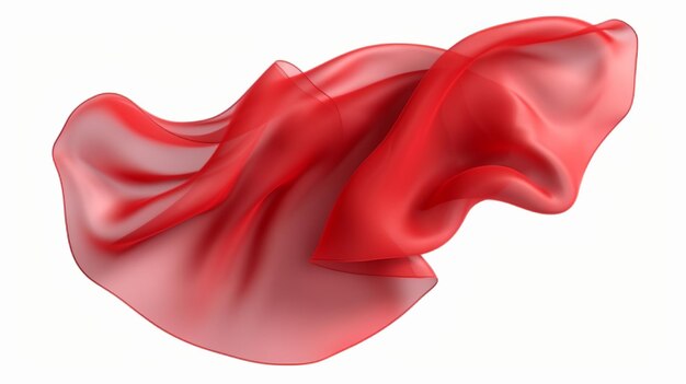 Tela de seda roja voladora aislada en un fondo blanco Ai generativo