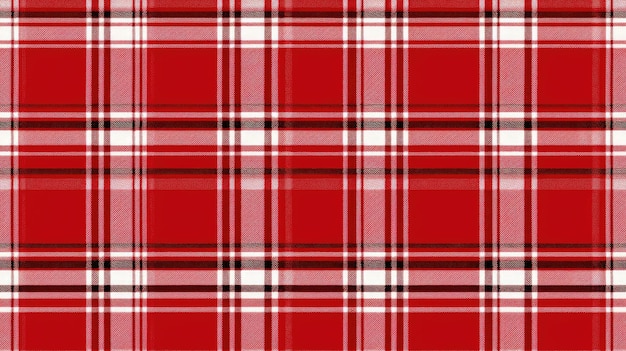 Foto tela de tartán a cuadros sin costuras en blanco, negro y rojo, perfecta para camisas o manteles con un diseño clásico de cuadros escoceses. también es excelente como fondo o papel tapiz versátil.
