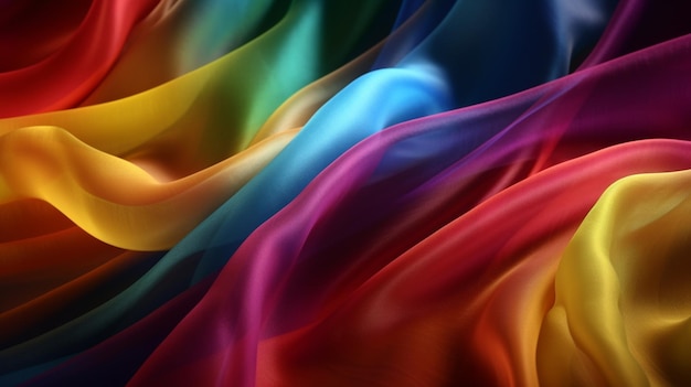 Tela de tela de lujo suave de colores del arco iris ilustraciones generadas por ai