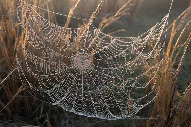 Una telaraña con un corazón en ella