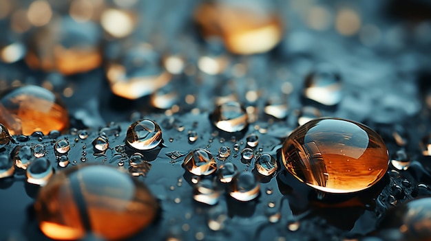 Una telaraña con gotas de agua sobre ella