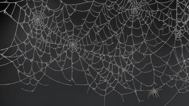 Telas de araña sobre fondo negro