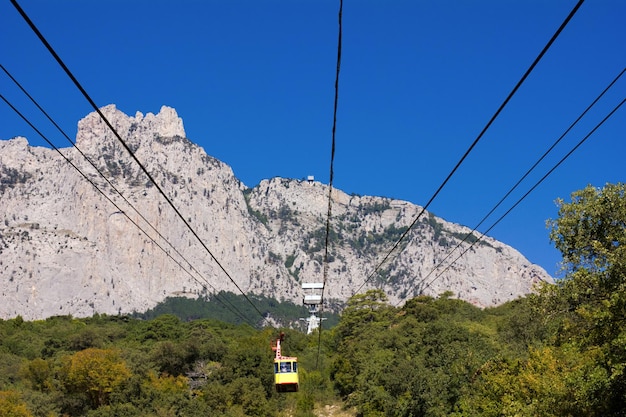 Teleférico hasta la cima de AiPetri en las montañas de Crimea Ucrania