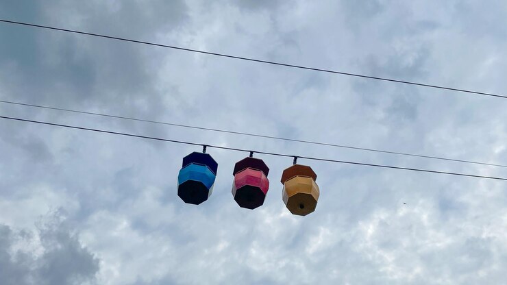 Teleférico en la ciudad de la ciencia Kolkata, Bengala Occidental, India