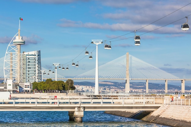 Teleférico no distrito da Expo Lisboa Portugal