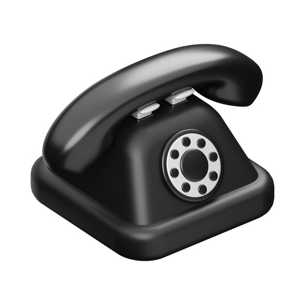 Telefon 3D-Symbol Altes Telefon 3D -Symbol Anrufende Ikonen 3D-Illustrationsvektor 20