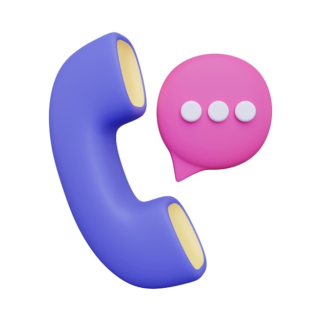 Telefon 3D-Symbol Altes Telefon 3D -Symbol Ende des Anrufs Ikon 3D-Illustration Vektor 18