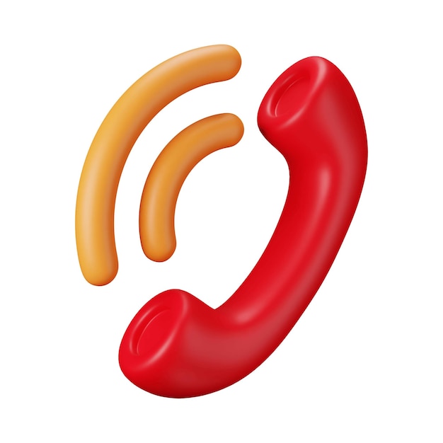 Telefon 3D-Symbol Altes Telefon 3D -Symbol Ende des Anrufs Ikon 3D-Illustration Vektor 51