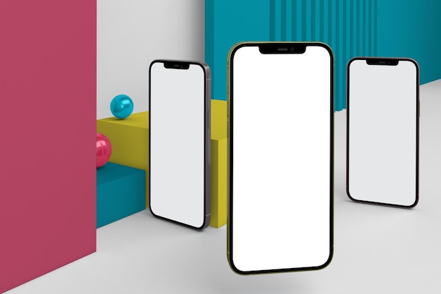 Telefone 12 V.1 Rechte Seite Mit Blauem Hintergrund