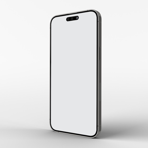 Telefone 14 Pro lado direito em fundo branco