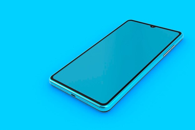 Telefone inteligente isolado com fundo azul
