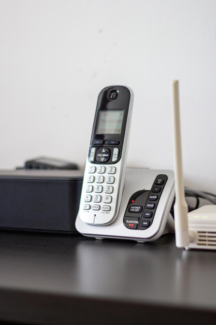 Telefone sem fio em tecnologia de comunicação de conceito domésticoxA