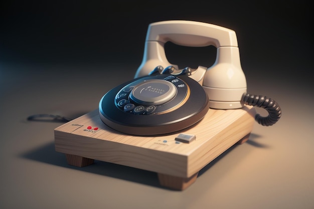 Telefone tradicional com manivela, história do telefone fixo, estilo retrô clássico, papel de parede antigo